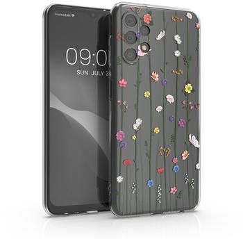 kwmobile Case kompatibel mit Samsung Galaxy A13 4G - Hülle Silikon transparent Wildblumen Ranke Mehrfarbig Transparent