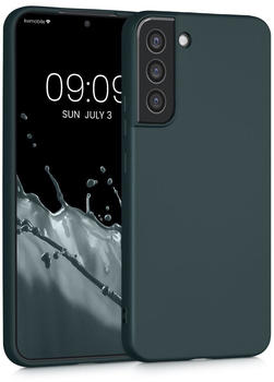 kwmobile Case kompatibel mit Samsung Galaxy S22 Plus Hülle - Schutzhülle aus Silikon metallisch schimmernd - Handyhülle Metallic Petrol