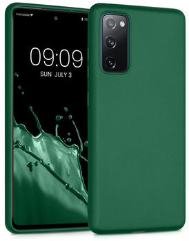 kwmobile Case kompatibel mit Samsung Galaxy S20 FE Hülle - Schutzhülle aus Silikon metallisch schimmernd - Handyhülle Metallic Dunkelgrün