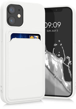 kwmobile Handyhülle kompatibel mit Apple iPhone 12 mini Hülle - Handy Cover mit Fach für Karten - in Weiß