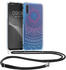kwmobile Necklace Case kompatibel mit Samsung Galaxy A50 Hülle - Silikon Cover mit Handykette - Blau Pink Transparent Indische Sonne