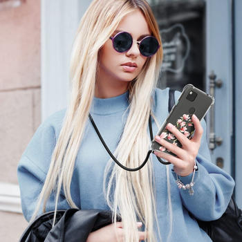 kwmobile Necklace Case kompatibel mit Google Pixel 4a Hülle - Silikon Cover mit Handykette - Band Handyhülle Gold