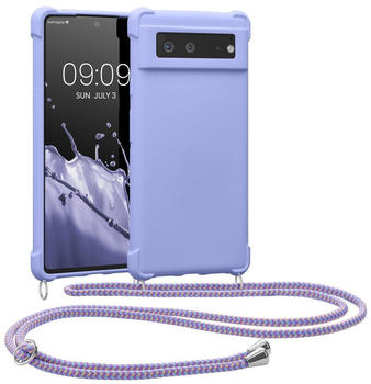 kwmobile Necklace Case kompatibel mit Google Pixel 6 Hülle - Cover mit Kordel zum Umhängen - Silikon Schutzhülle Lavendel