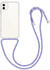 kwmobile Necklace Case kompatibel mit Apple iPhone 11 Hülle - Silikon Cover mit Handykette - Band Handyhülle Transparent Lavendel Violett Weiß