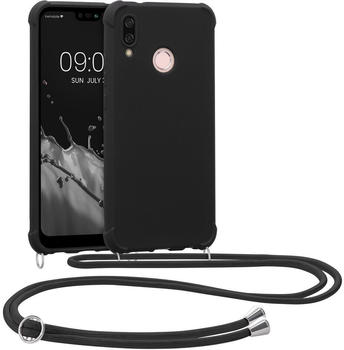 kwmobile Necklace Case kompatibel mit Huawei P20 Lite Hülle - Cover mit Kordel zum Umhängen - Silikon Schutzhülle Schwarz