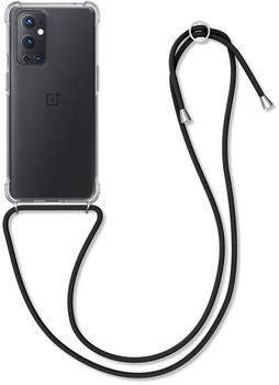 kwmobile Necklace Case kompatibel mit OnePlus 9 Pro Hülle - Silikon Cover mit Handykette - Band Handyhülle Schwarz Transparent