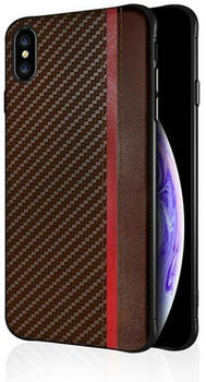 König Design für Samsung Galaxy A40s Handyhülle Case Cover Schale Carbon Optik Bumper Braun