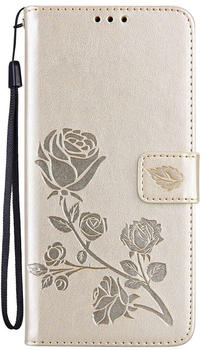 König Design Hülle kompatibel mit Samsung Galaxy A33 5G Kunstleder Handyhülle - Handy Case Gold