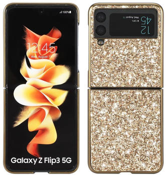 König Design Hülle kompatibel mit Samsung Galaxy Z Flip3 5G Kunststoff Soft Handyhülle - Handy Case Gold