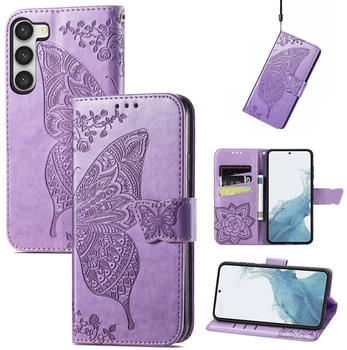 König Design Hülle kompatibel mit Samsung Galaxy S23 Plus Kunstleder Handyhülle - Handy Case Lavendel