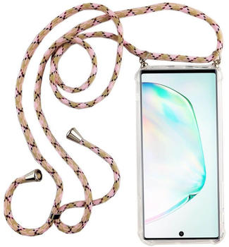 König Design Handykette für Samsung Galaxy Note 10 Plus - Smartphone Necklace Hülle mit Band - Schnur mit Case zum umhängen in Rosa