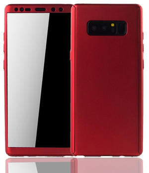 König Design Handyhülle Schutzhülle für Samsung Galaxy Note 8 Full Case Cover Displayschutz 360 Rot