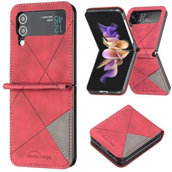 König Design Hülle kompatibel mit Samsung Galaxy Z Flip4 5G Kunststoff Soft Handyhülle - Handy Case Rot