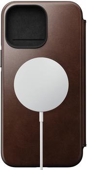 Nomad Modern Horween Leather Folio (iPhone 14 Pro Max) Braun