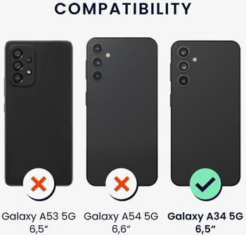 kwmobile Handyhülle kompatibel mit Samsung Galaxy A34 5G Hülle - gummierte Handy Case aus Silikon in Lavendelgrau matt