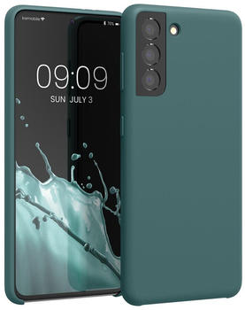 kwmobile Hülle kompatibel mit Samsung Galaxy S21 - Hülle Silikon gummiert - Handyhülle - Handy Case in Blaugrün