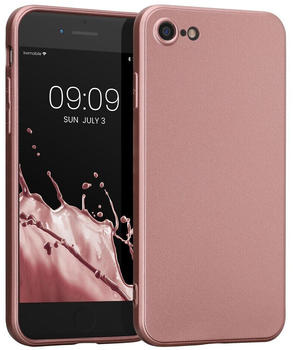 kwmobile Handyhülle kompatibel mit Apple iPhone SE (2022) / iPhone SE (2020) / iPhone 8 / iPhone 7 - Silikon Case - Soft Hülle - Handy Cover in Metallic Rosegold