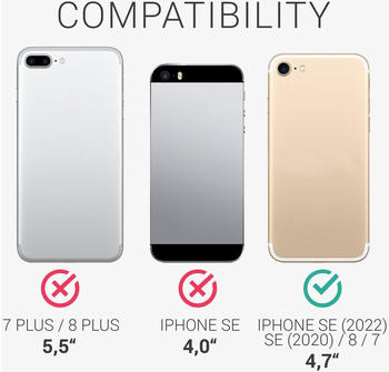 kwmobile Handyhülle kompatibel mit Apple iPhone SE (2022) / iPhone SE (2020) / iPhone 8 / iPhone 7 Hülle - Handy Cover mit Fach für Karten - in Lavendel