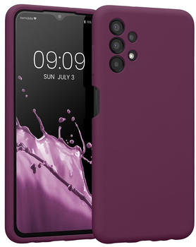 kwmobile Handyhülle kompatibel mit Samsung Galaxy A13 4G Hülle - gummierte Handy Case aus Silikon in Bordeaux Violett