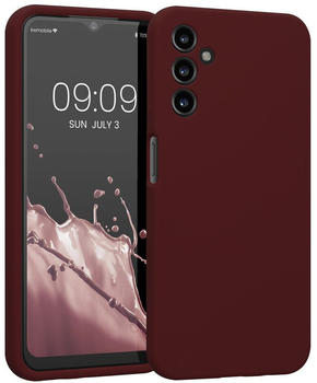kwmobile Handyhülle kompatibel mit Samsung Galaxy A14 5G Hülle - gummierte Handy Case aus Silikon in Bordeaux Violett