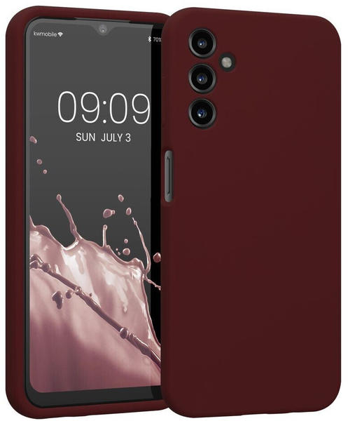 kwmobile Handyhülle kompatibel mit Samsung Galaxy A14 5G Hülle - gummierte Handy Case aus Silikon in Bordeaux Violett