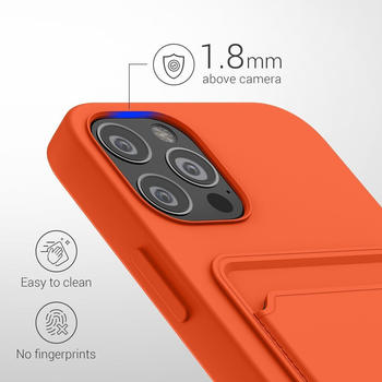 kwmobile Handyhülle kompatibel mit Apple iPhone 12 / iPhone 12 Pro Hülle - Handy Cover mit Fach für Karten - in Orange