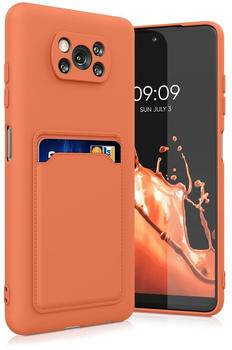 kwmobile Handyhülle kompatibel mit Xiaomi Poco X3 NFC / Poco X3 Pro Hülle - Handy Cover mit Fach für Karten - in Orange