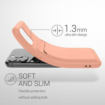 kwmobile Handyhülle kompatibel mit Apple iPhone 11 Pro Hülle - Handy Cover mit Fach für Karten - in Grapefruit Pink