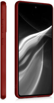 kwmobile Case kompatibel mit Samsung Galaxy A52 / A52 5G / A52s 5G Hülle - Schutzhülle aus Silikon metallisch schimmernd - Handyhülle Metallic Dunkelrot