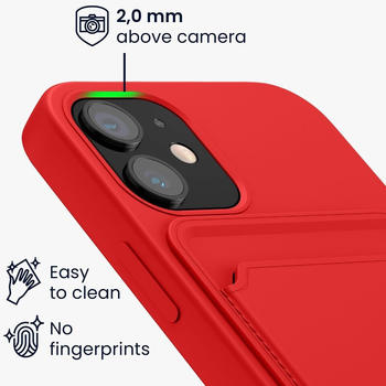 kwmobile Handyhülle kompatibel mit Apple iPhone 12 mini Hülle - Handy Cover mit Fach für Karten - in Rot