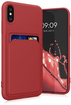 kwmobile Handyhülle kompatibel mit Apple iPhone XS Hülle - Handy Cover mit Fach für Karten - in Rot