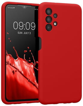kwmobile Handyhülle kompatibel mit Samsung Galaxy A13 4G Hülle - gummierte Handy Case aus Silikon in Klassisch Rot