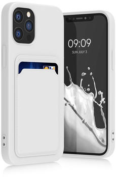 kwmobile Handyhülle kompatibel mit Apple iPhone 12 / iPhone 12 Pro Hülle - Handy Cover mit Fach für Karten - in Weiß matt