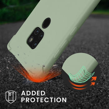 kwmobile Necklace Case kompatibel mit Huawei Mate 20 Hülle - Cover mit Kordel zum Umhängen - Silikon Schutzhülle Graugrün