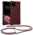 kwmobile Necklace Case kompatibel mit Google Pixel 5 Hülle - Cover mit Kordel zum Umhängen - Silikon Schutzhülle Bordeaux Violett