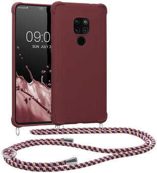 kwmobile Necklace Case kompatibel mit Huawei Mate 20 Hülle - Cover mit Kordel zum Umhängen - Silikon Schutzhülle Bordeaux Violett