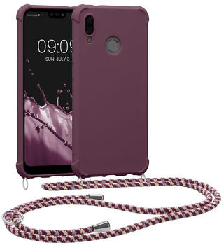 kwmobile Necklace Case kompatibel mit Huawei P20 Lite Hülle - Cover mit Kordel zum Umhängen - Silikon Schutzhülle Bordeaux Violett