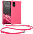 kwmobile Necklace Case kompatibel mit Samsung Galaxy A51 Hülle - Cover mit Kordel zum Umhängen - Silikon Schutzhülle Neon Pink