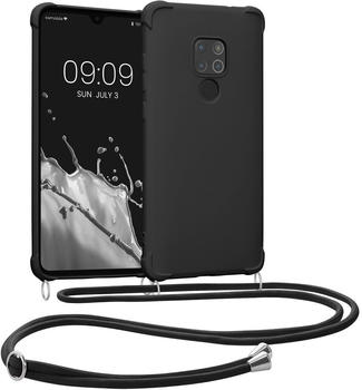 kwmobile Necklace Case kompatibel mit Huawei Mate 20 Hülle - Cover mit Kordel zum Umhängen - Silikon Schutzhülle Schwarz