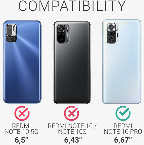 kwmobile Case kompatibel mit Xiaomi Redmi Note 10 Pro Hülle - Schutzhülle aus Silikon metallisch schimmernd - Handyhülle Metallic Dunkelrot