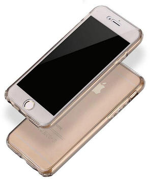König Design Crystal Case Hülle für Apple iPhone 6 Plus / 6s Plus Grau Rahmen Full Body
