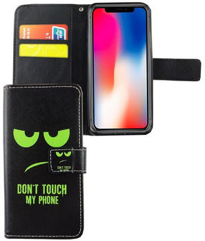 König Design Handyhülle Tasche für Handy Apple iPhone XS Dont Touch My Phone Grün