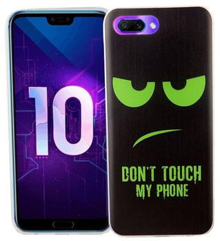 König Design Huawei Honor 10 Handy Hülle Schutz-Case Cover Bumper Dont Touch My Phone Grün