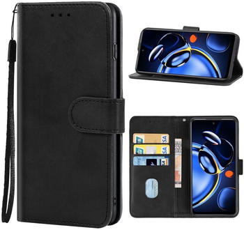 König Design Hülle kompatibel mit Xiaomi Redmi Note 11SE Kunstleder Handyhülle - Handy Case Schwarz