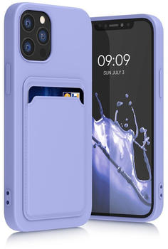 kwmobile Handyhülle kompatibel mit Apple iPhone 12 / iPhone 12 Pro Hülle - Handy Cover mit Fach für Karten - in Lavendel