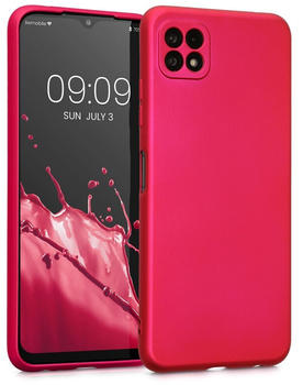 kwmobile Case kompatibel mit Samsung Galaxy A22 5G Hülle - Schutzhülle aus Silikon metallisch schimmernd - Handyhülle Metallic Pink
