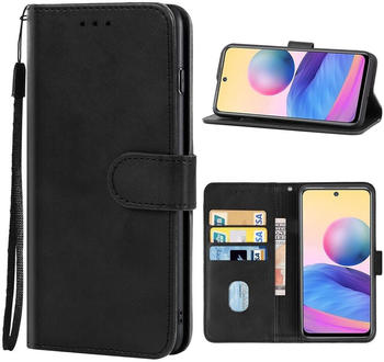 König Design Hülle kompatibel mit Xiaomi Redmi 10 5G Kunstleder Handyhülle - Handy Case Schwarz