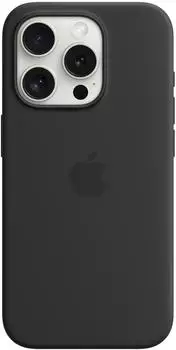 Apple Silikon Case mit MagSafe (iPhone 15 Pro) Schwarz Apple Silikon Case mit MagSafe (iPhone 15 Pro) Schwarz