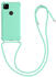 kwmobile Necklace Case kompatibel mit Google Pixel 4a Hülle - Cover mit Kordel zum Umhängen - Silikon Schutzhülle Mintgrün