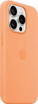 Apple Silikon Case mit MagSafe (iPhone 15 Pro) Sorbet Orange